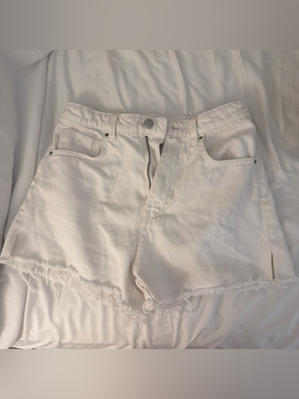 Zara white denim shorts